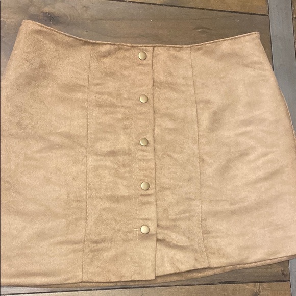 GAP Tan Mini Skirt Pencil faux suede - Picture 1 of 5